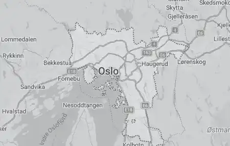 Static map of the Nordic Shine service area in Oslo